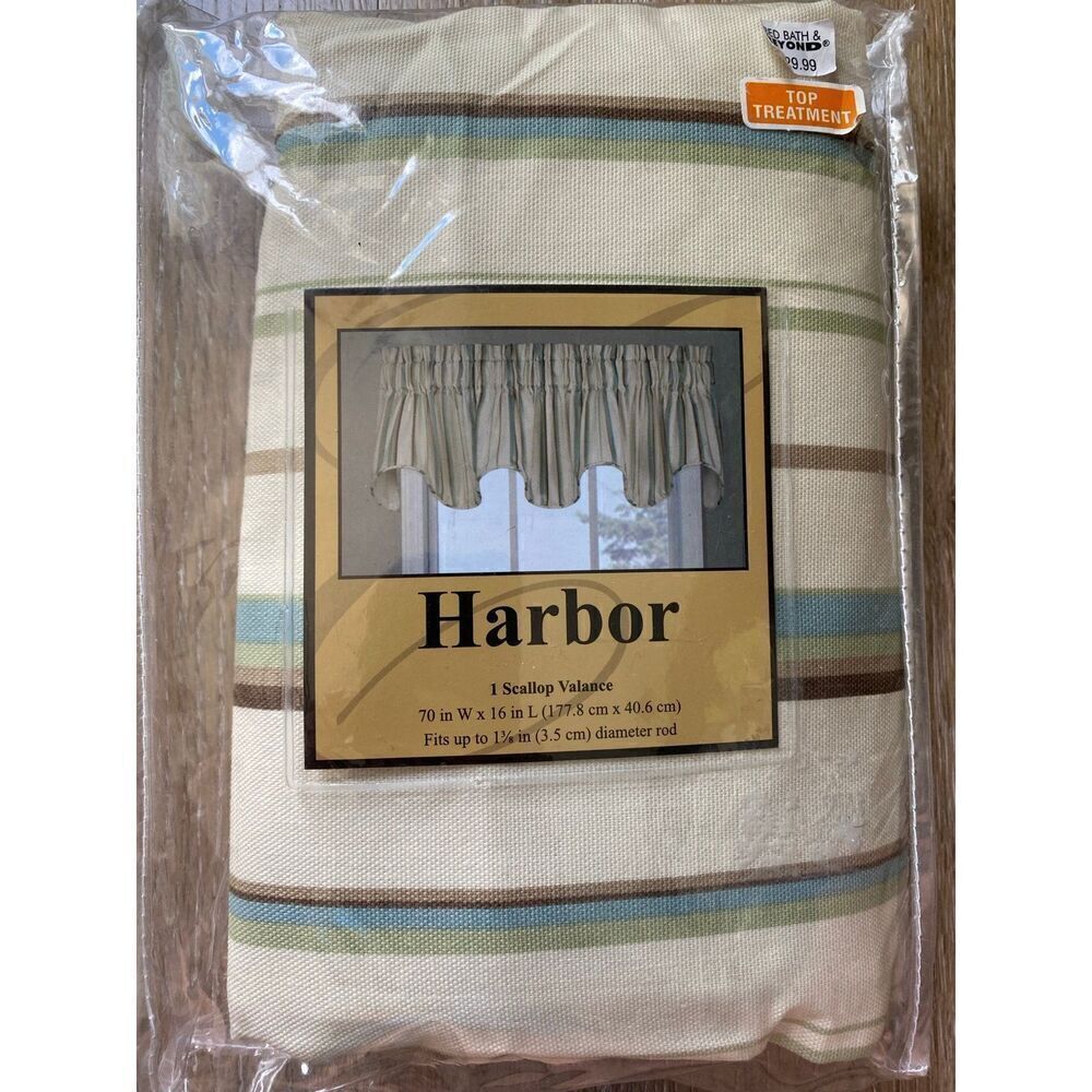 Harbor Striped Scalloped Window Valance
